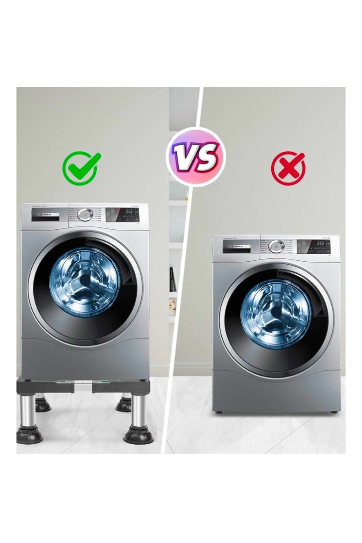 Chase Up Mini Fridge Stand Height 7"-8.4" Adjustable Washer and Dryer Stand with 4 Strong Feet Heavy Duty Washing Machine Stand Base Laundry Pedestal Universal Platform for Home 16-24 Inch Appliance - Image 3