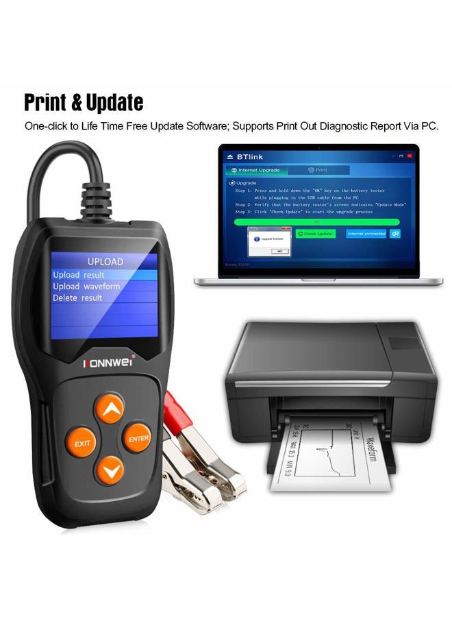 Konnwei KW600 12V Automotive Battery Tester Professional 100-2000 CCA 220AH Car Battery Load Analyzer and Alternator Tester for Car/Boat/Motorcycle - Image 5