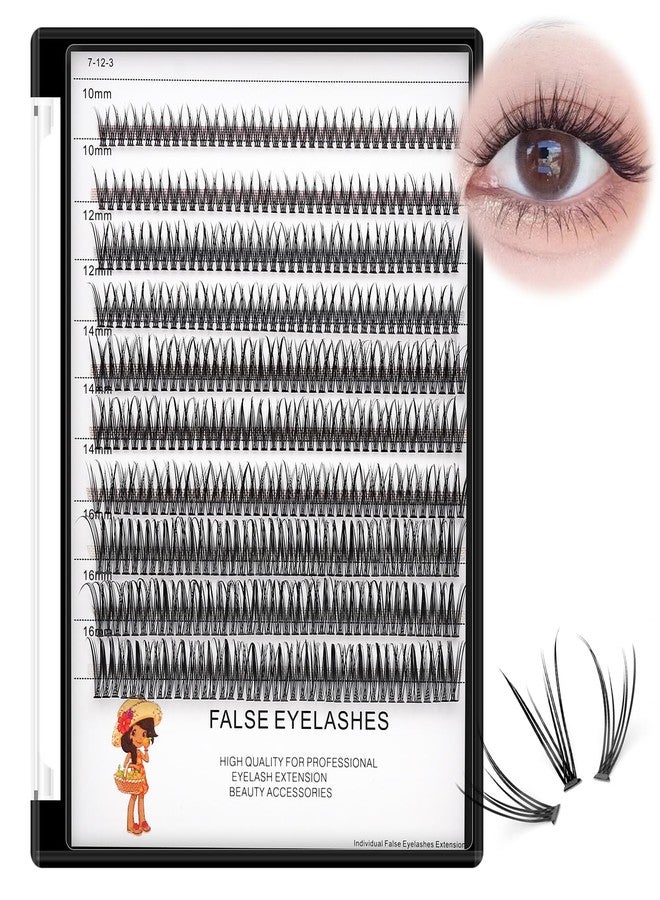 Bodermincer 400pcs D Curl Lash Clusters 8-10-12-14mm/10-12-14-16mm MIX Fish Tail Lash Cluster Premade Volume Lash Fans Volume Lashes Knotted (Black 8-10-12-14mm MIX) - Image 1