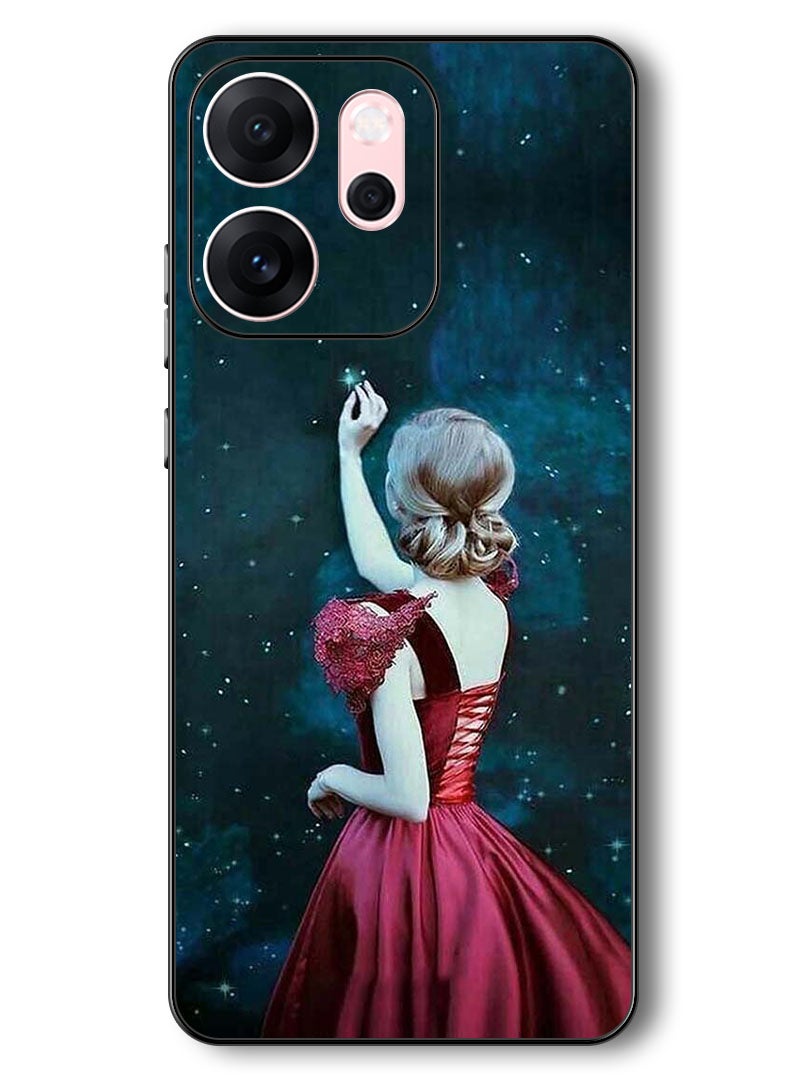 Theodor Case Compatible with Oppo Reno 14 F 6.57 Inch Protection Shockproof Bumper Cover Girl Touching Star - Image 1