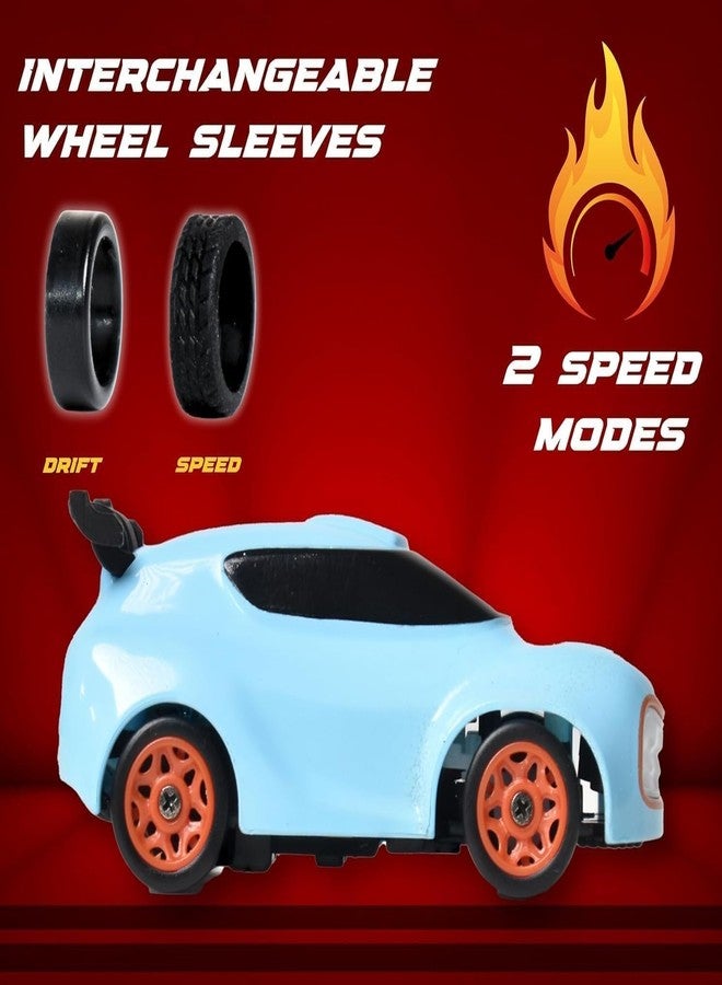 KIDIIG Dash Remote Control Car | Mini 1:64 Scale 2.4GHz RC Drifting Car with Dual Speed & LED Light Modes | Interchangeable Wheel Sleeves | Fun Toy Car for Kids | Best Diwali Gift - Image 4