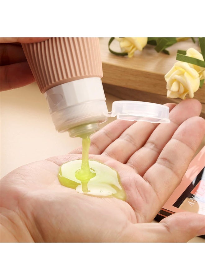 HOMESTAR 4 Pack Travel Bottles with Clear Toiletry Bag for Toiletries, 3oz Portable Travel Bottles, BPA Free Leak Proof Squeezable Silicone Travel Size Containers, Travel Accessories - Image 4