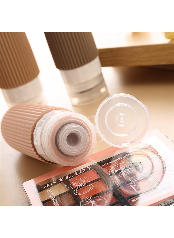 HOMESTAR 4 Pack Travel Bottles with Clear Toiletry Bag for Toiletries, 3oz Portable Travel Bottles, BPA Free Leak Proof Squeezable Silicone Travel Size Containers, Travel Accessories - Image 2