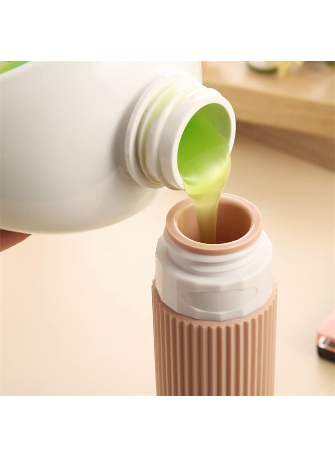 HOMESTAR 4 Pack Travel Bottles with Clear Toiletry Bag for Toiletries, 3oz Portable Travel Bottles, BPA Free Leak Proof Squeezable Silicone Travel Size Containers, Travel Accessories - Image 3