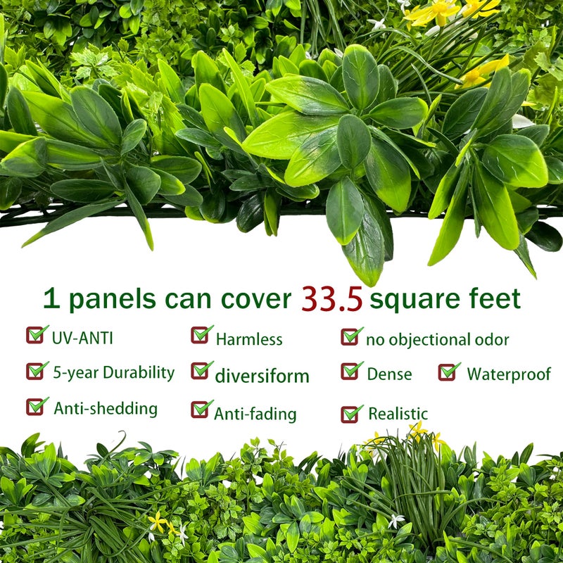 ODTORY Artificial Plant Wall Roll: 40X120 in (33.5 sqft) UV-Anti Ivy Privacy Fence Screen Faux Greenery Panels Backdrop Boxwood Ivy Vine Leaf Hedge Fence for Indoor Outdoor Green Decor - Image 3
