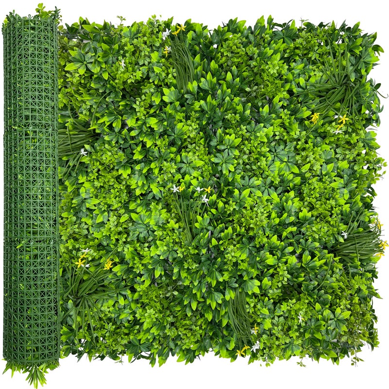ODTORY Artificial Plant Wall Roll: 40X120 in (33.5 sqft) UV-Anti Ivy Privacy Fence Screen Faux Greenery Panels Backdrop Boxwood Ivy Vine Leaf Hedge Fence for Indoor Outdoor Green Decor - Image 1