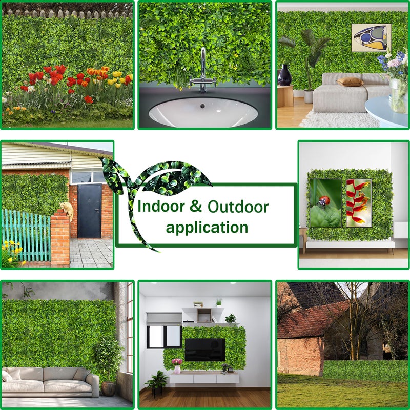 ODTORY Artificial Plant Wall Roll: 40X120 in (33.5 sqft) UV-Anti Ivy Privacy Fence Screen Faux Greenery Panels Backdrop Boxwood Ivy Vine Leaf Hedge Fence for Indoor Outdoor Green Decor - Image 5