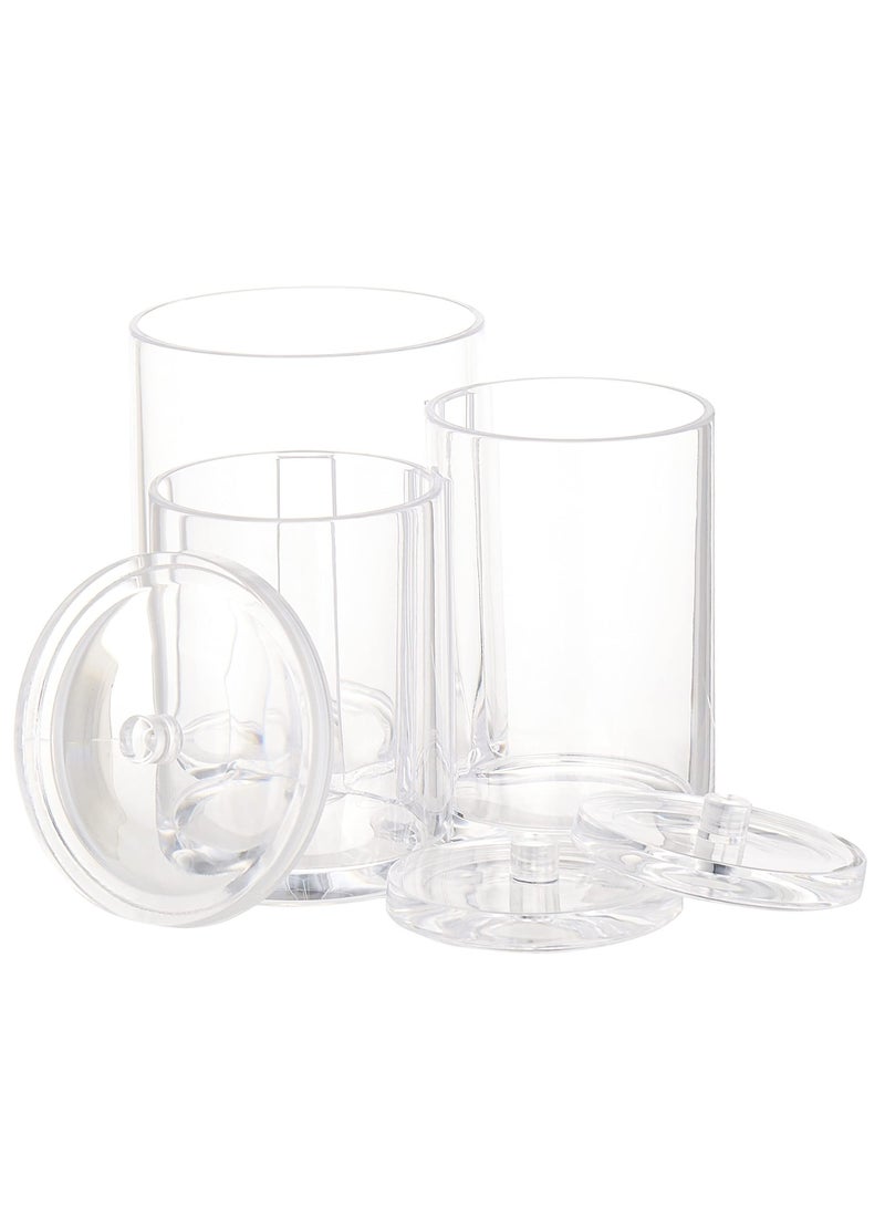 Connected Compartments 100% Acrylic Cotton Bud and Ball Holder - Cosmetic Storage Makeup Organizer - Bath Accessory - Image 2