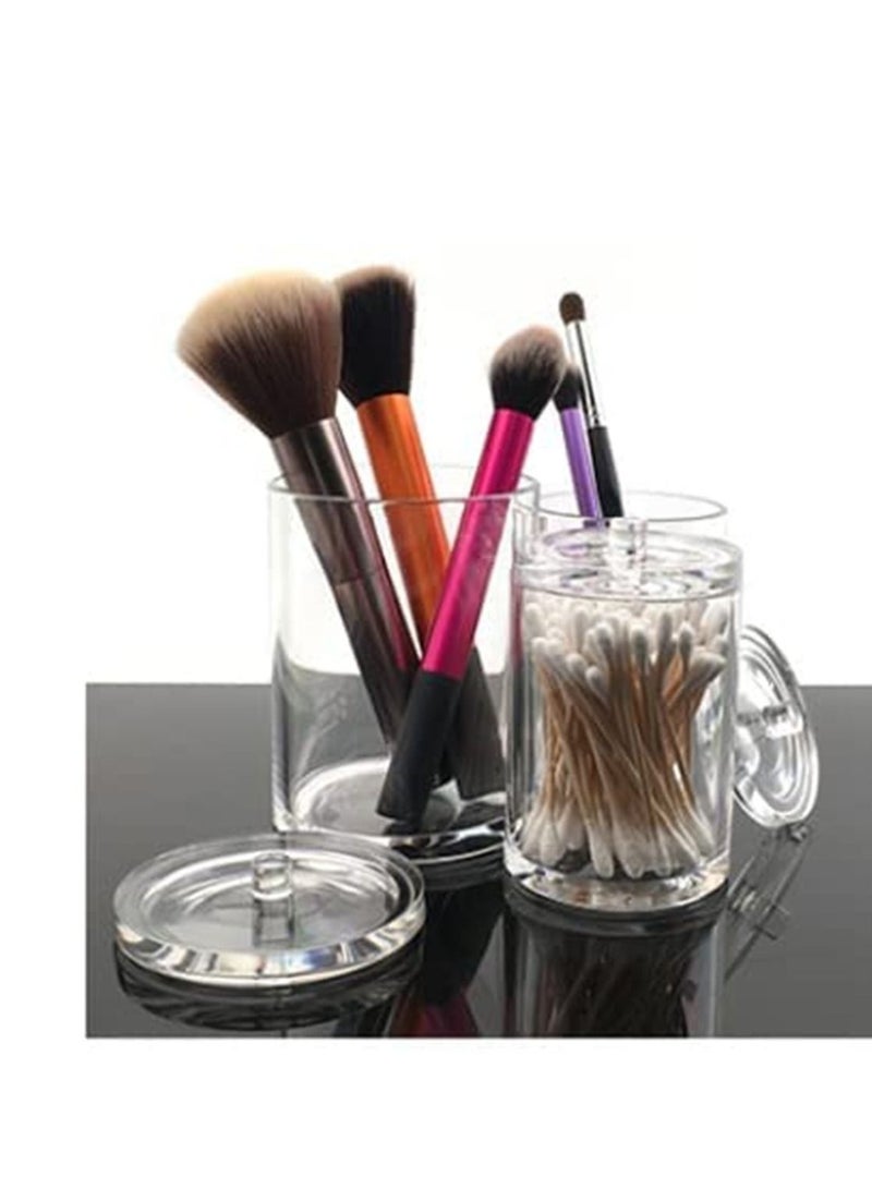 Connected Compartments 100% Acrylic Cotton Bud and Ball Holder - Cosmetic Storage Makeup Organizer - Bath Accessory - Image 3