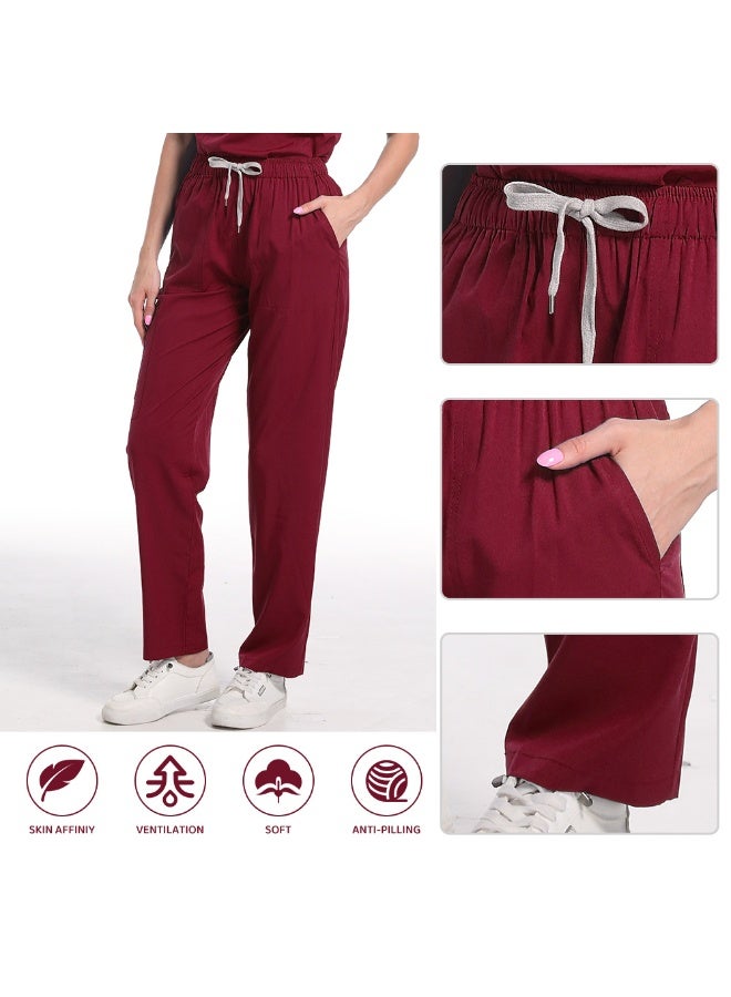 Loquat Womens Medical Scrubs Set Medical Uniform Set Royal Blue - Image 4