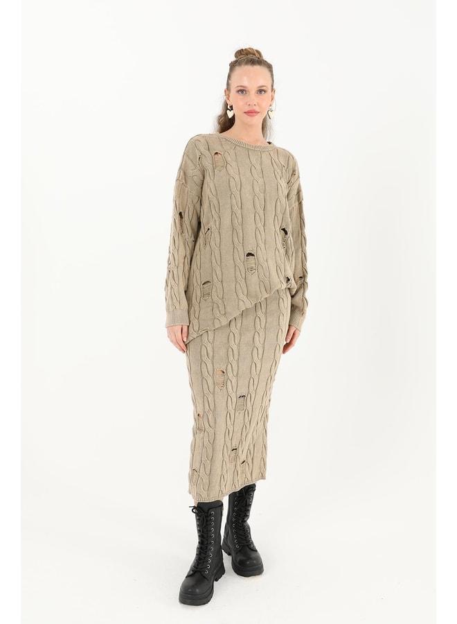 Soul Knit Long Skirt - 32030ETK - Beige. - Image 1