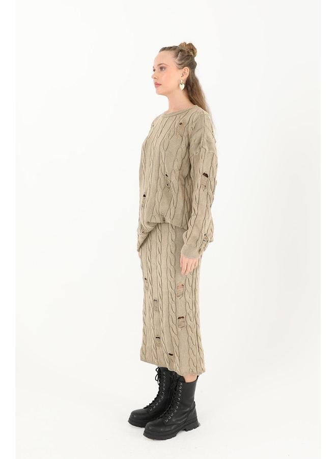 Soul Knit Long Skirt - 32030ETK - Beige. - Image 3