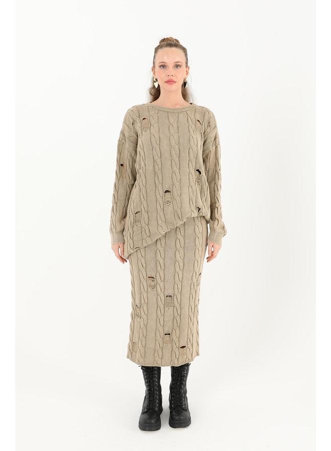 Soul Knit Long Skirt - 32030ETK - Beige. - Image 2