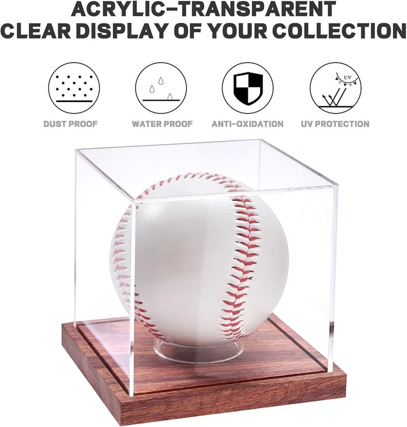 YelaJoy Clear Baseball Display Case, Transparent Cube Ball Holder for Autograph Memorabilia, UV Protected Showcase Stand, Single Sports Memorabilia Box, Desktop Storage Organizer Unit - Image 5
