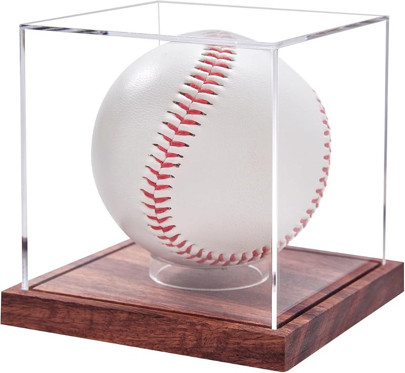 YelaJoy Clear Baseball Display Case, Transparent Cube Ball Holder for Autograph Memorabilia, UV Protected Showcase Stand, Single Sports Memorabilia Box, Desktop Storage Organizer Unit - Image 1
