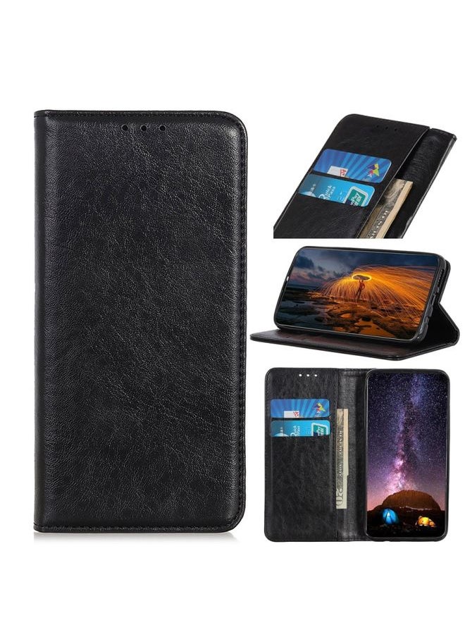 HuHa - Case Cover For For Sony Xperia Ace II Magnetic Crazy Horse Texture Horizontal Flip Leather Case with Holder & Card Slots & Wallet(Black) - Image 1