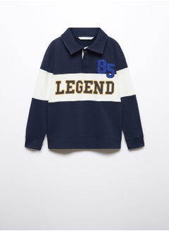 Kids Text Print Polo Sweatshirt