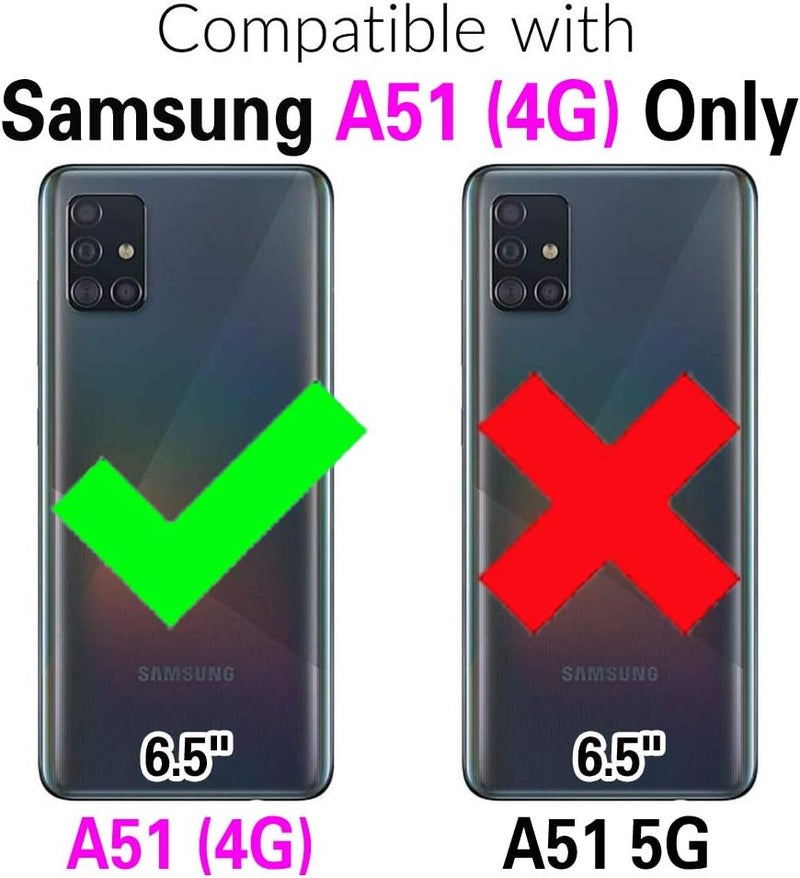 Asuwish Compatible with Samsung Galaxy A51 4G Wallet Case Tempered Glass Screen Protector and Leather Flip Cover Card Holder Cell Phone Cases for Glaxay A 51 Gaxaly M40S 51A A515F S51 Women Men Pink - Image 2