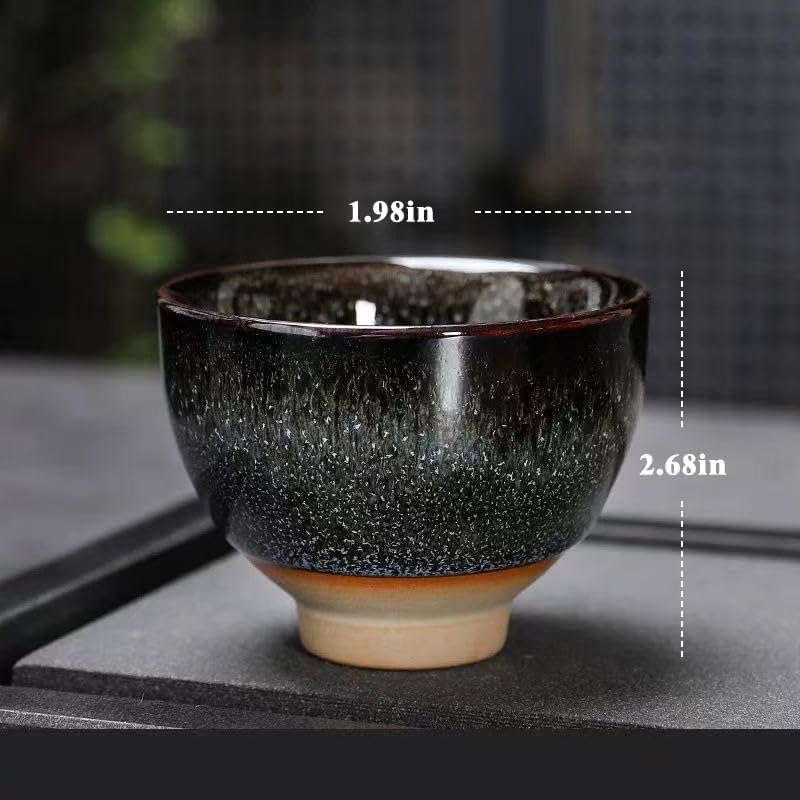 WZHSBSAQ Teacups, Sake Cups Handmade Ceramic Mug Set 2.5 oz (Approx. 70.9 g) 6 Color Earthenware Teacups, Sake Cups (Set of 6) - Image 3