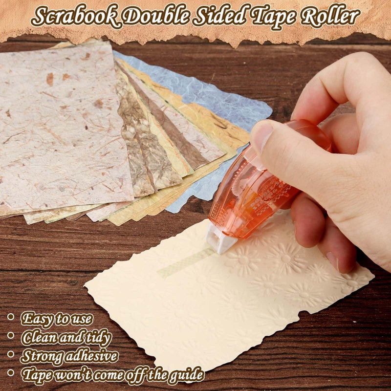 Caffox 226 Sheets Vintage Scrapbook Paper Kit with Photo Tapes, Textured Scrapbooking Supplies Craft Paper for Junk Journal Supplies Planner Mixed Collage Materials Embellishments - Image 5