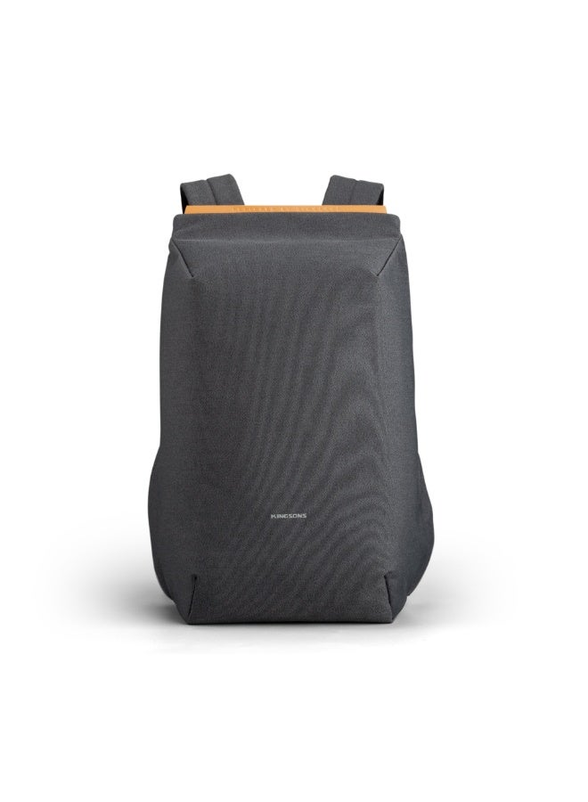 كينغسونز حقيبة لابتوب Kingsons مقاس 15.6 بوصة 🎒 لون رمادي داكن – مقاومة للماء 💧، حجرة رئيسية 🧩، جيب مبطن للابتوب 💻، جيب للـ iPad 📱، 3 جيوب إضافية للإكسسوارات 🔌، مزودة بمنفذ شحن USB 2.0 🔋، تصميم عملي مريح، مع حزام حقيبة السفر الخلفي 🧳 مثالية للطلاب، العمل والسفر ✈️ - Image 1