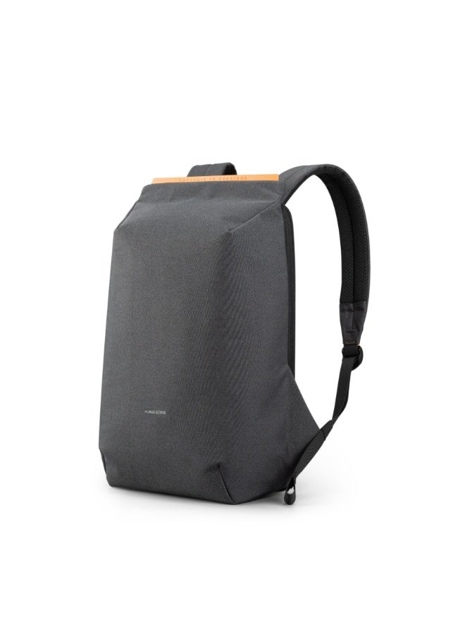 كينغسونز حقيبة لابتوب Kingsons مقاس 15.6 بوصة 🎒 لون رمادي داكن – مقاومة للماء 💧، حجرة رئيسية 🧩، جيب مبطن للابتوب 💻، جيب للـ iPad 📱، 3 جيوب إضافية للإكسسوارات 🔌، مزودة بمنفذ شحن USB 2.0 🔋، تصميم عملي مريح، مع حزام حقيبة السفر الخلفي 🧳 مثالية للطلاب، العمل والسفر ✈️ - Image 2