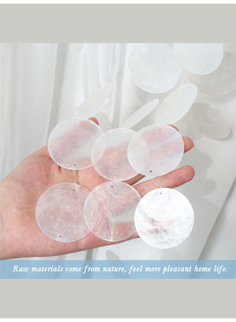 بي إس أجراس رياح كابيز فريدة | ماسك أحلام قمري صغير جميل للأماكن الخارجية | شلالات يدوية الصنع بصوت هادئ | أجراس رياح معلقة على الشاطئ والساحل والمحيط | مناسبة للفناء الصيفي والحديقة (أبيض) - Image 5