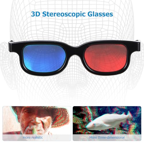 SHINEOFI 10Pcs Anaglyphoscope 3D Glasses with Red Blue Lens Lightweight Abs Frame Comfortable Fit for 3D Movies Gaming Video Display on TV Computer Monitor Projectors - Image 3