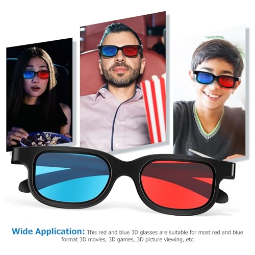 SHINEOFI 10Pcs Anaglyphoscope 3D Glasses with Red Blue Lens Lightweight Abs Frame Comfortable Fit for 3D Movies Gaming Video Display on TV Computer Monitor Projectors - Image 4