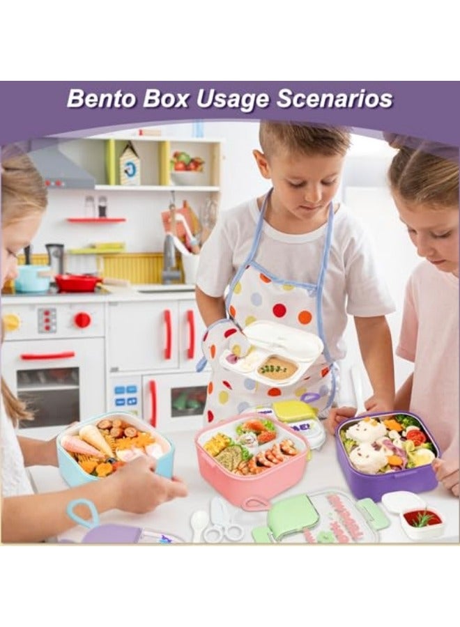 جيجيرو صندوق غداء، حاوية صندوق بينتو من الفولاذ المقاوم للصدأ مع مقسم، حاوية غداء سلطة، مع مجموعة أدوات مائدة محمولة وحاوية صلصة مانعة للتسرب - Image 5
