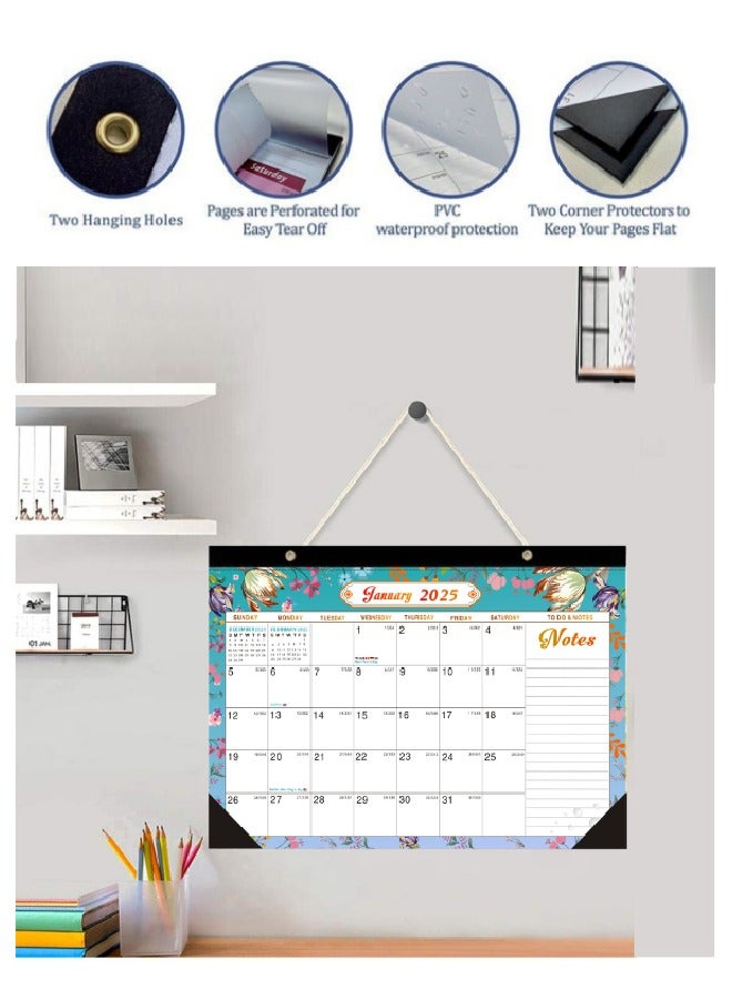 تقويم الحائط من يناير 2025 إلى يونيو 2026، تقويم غرفة المعيشة تقويم الحائط لمدرسة وزارة الداخلية - Image 2