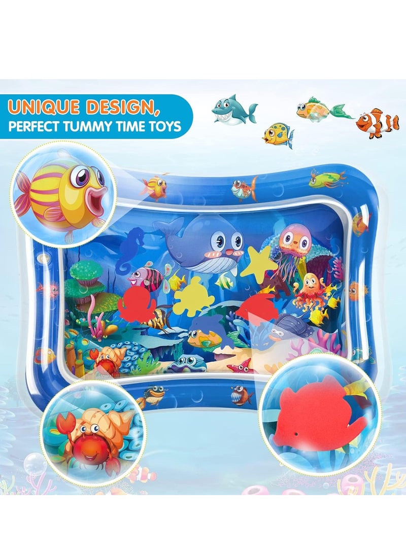 MUMS PLANET - Tummy Time Water Mat, Extra Large Multi-Stage Activity Center Baby Toys & Sensory Toys, Baby Toys for new born , Inflatable Playmat Visual Stimulation Gift For Boys Girls Toys - Image 1