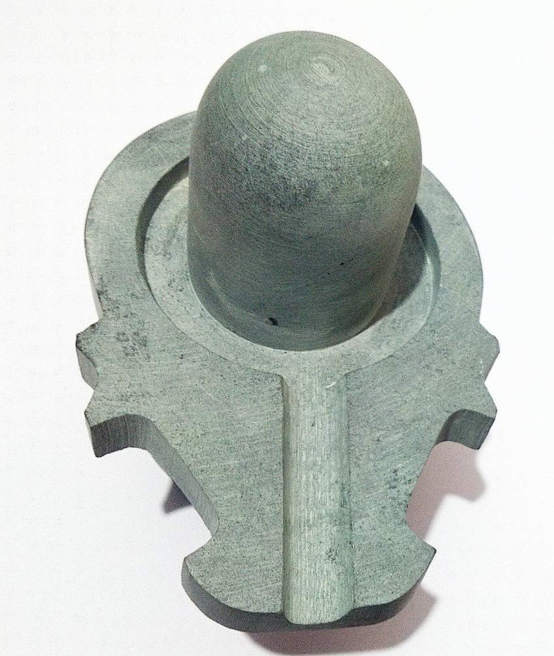 athizay Stone Shivling Statue Made up of Gorara Stone Handcrafted Shiva Lingam Available in Black and Grey in Different Sizes (10.7 CM), Religious - Image 4