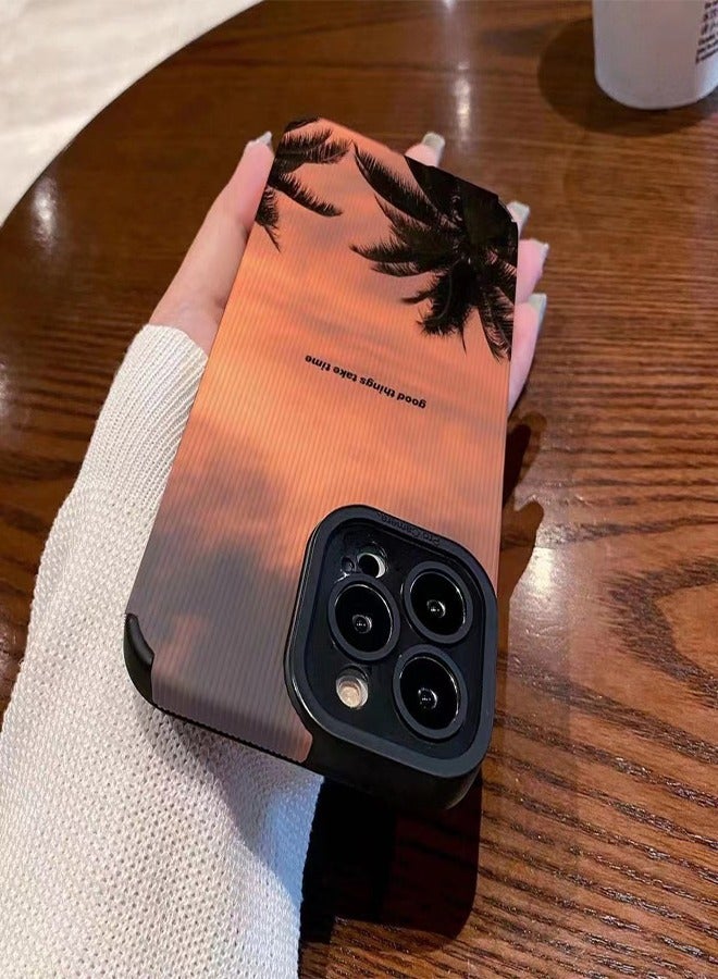 في آر كرييتيف غطاء حماية واقٍ لهاتف أبل آيفون 15 برو ماكس تصميم Good Things Take Time متعدد الألوان - Image 2