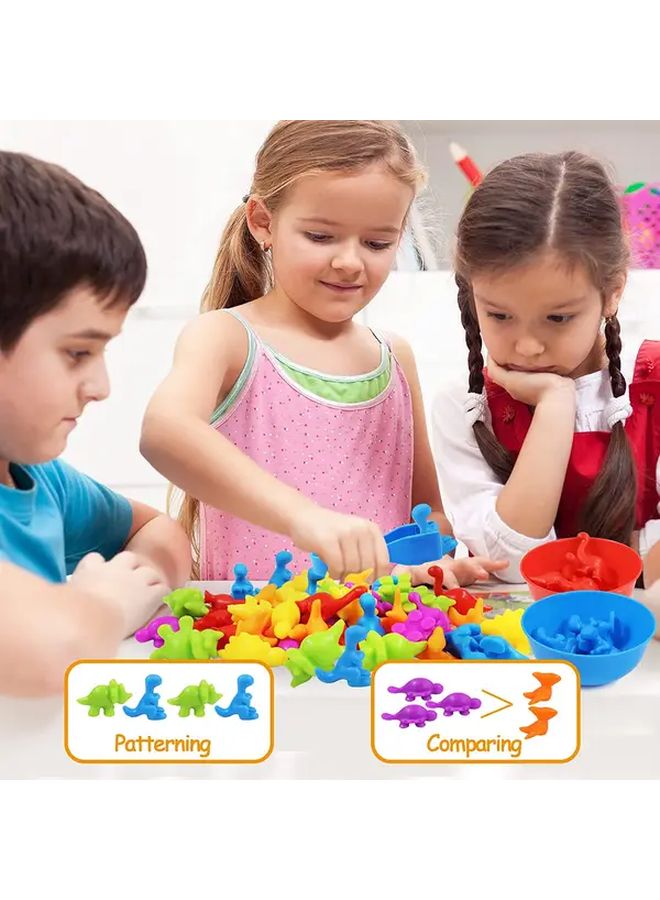 Multicolored Rubber Counting Dinosaur Sorting Toy STEM Learning Games for Kids 3 Years Old - Image 5