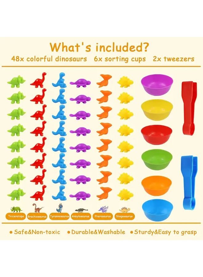 Multicolored Rubber Counting Dinosaur Sorting Toy STEM Learning Games for Kids 3 Years Old - Image 4