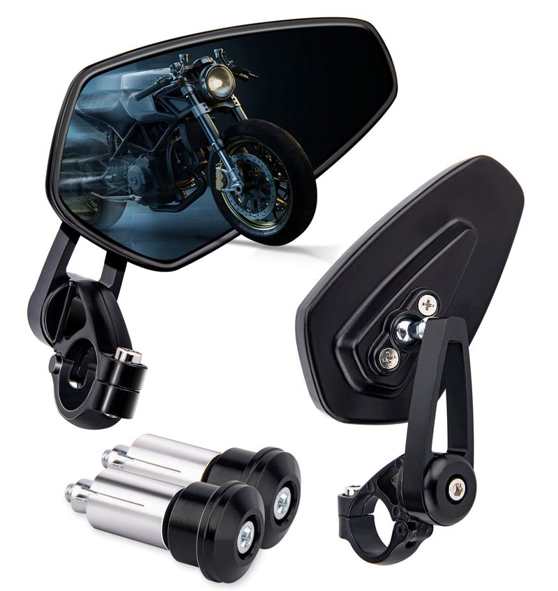 Motorcycle Bar End Mirrors Compatible With Honda GROM MSX125 Kawasaki Z650 Z125 Z900 Z750 SV650 Yamaha MT07 MT03 MT09 MT10 FZ09 Suzuki GSF1250 78 Motorcycle CNC Bar End Rear View Mirrors