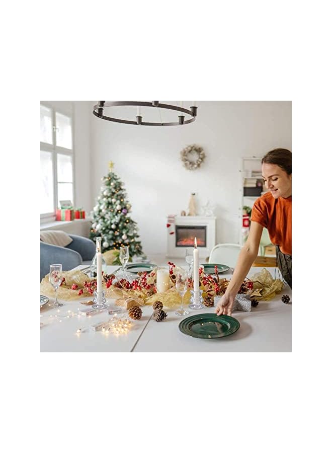 The Bros Candlestick Holders Bulk - 6PCS Taper Candle Holders for Table Centerpiece - Thick Glass Candle Holders for Wedding, Party and Festival Decoration - Image 3