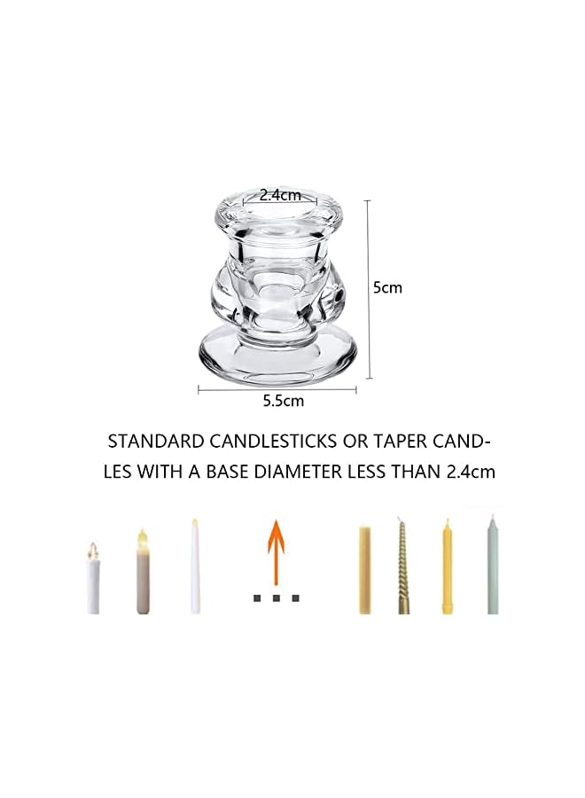 The Bros Candlestick Holders Bulk - 6PCS Taper Candle Holders for Table Centerpiece - Thick Glass Candle Holders for Wedding, Party and Festival Decoration - Image 2