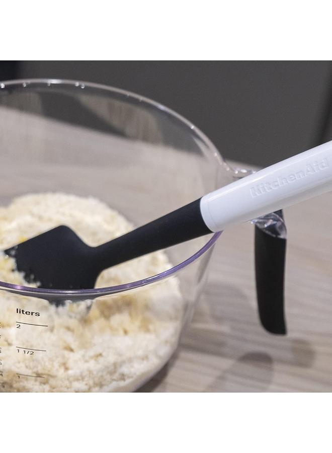 KitchenAid Dishwasher Safe Ergonomic Handle Classic Scraper Spatula Black and White KCG031OHWHE - Image 1