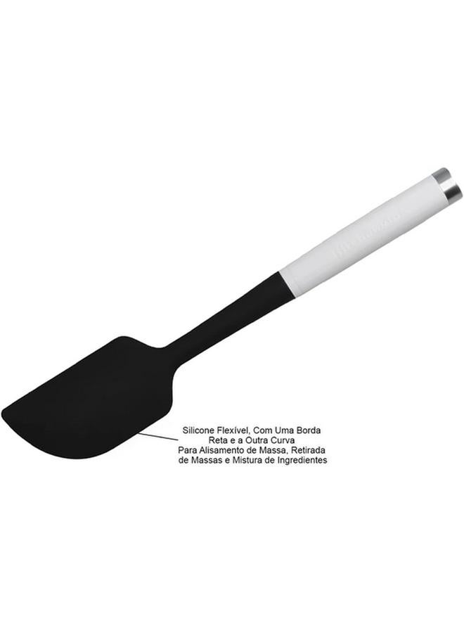 KitchenAid Dishwasher Safe Ergonomic Handle Classic Scraper Spatula Black and White KCG031OHWHE - Image 2