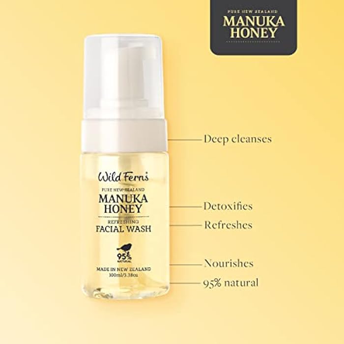 Wild Ferns Manuka Honey Refreshing Facial Wash, 95% Natural, 100 milliliters - Image 4