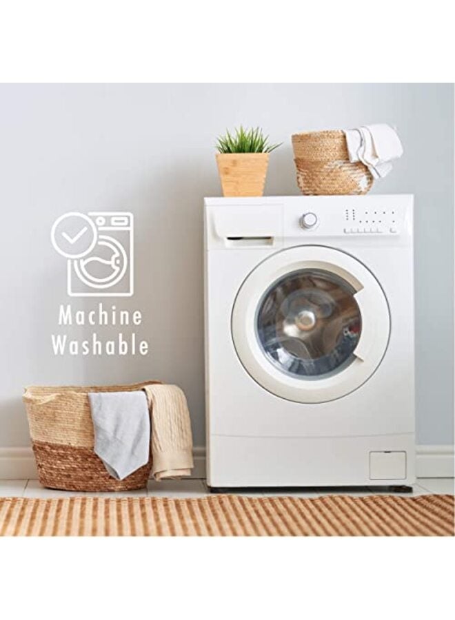 تنورة سرير مكشكشة بفتحات مع كشكشة غبار بتصميم مجمع وتفاصيل مطرزة، مقاس كوين 58.5 × 78 × 14.82 بوصة، لون أبيض - Image 4