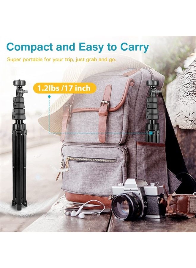 Aureday 62" Phone Tripod Accessory Kits, Camera & Cell Phone Tripod Stand with Wireless Remote and Universal Tripod Head Mount, Perfect for Selfies/Video Recording/Vlogging/Live Streaming - Image 5
