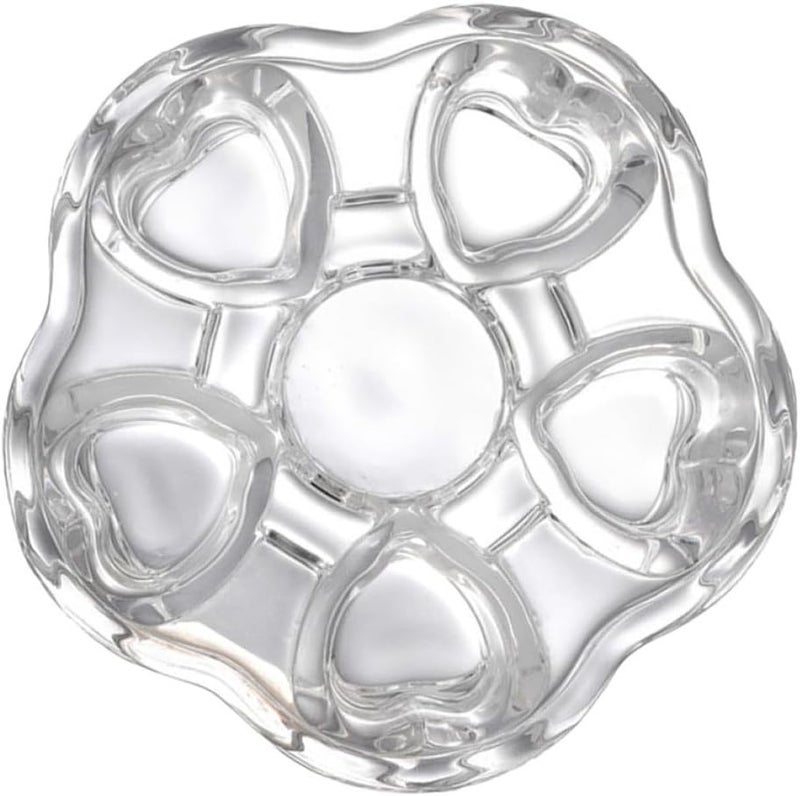 Ciieeo Heart-Shaped Glass Tea Pot Base, Creative Insulated Glass Warmer Stand, Heat-Resistant Crystal Teapot Heating Base for Home Tea Accessories - Image 1