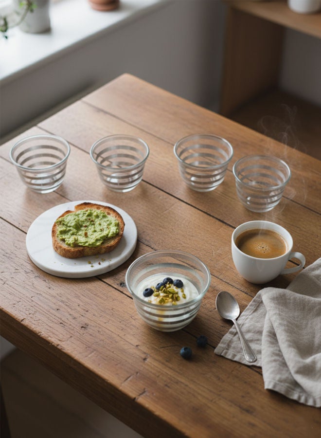 Dove 6-Piece Glass Cawa Cup Set Clear/Silver 70ML - Image 2