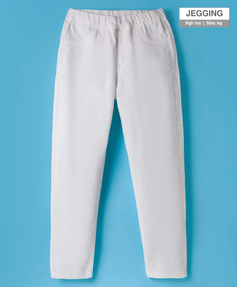 Pine Kids Pine Kids Denim Woven Full Length Washed Skinny Jeggings - White