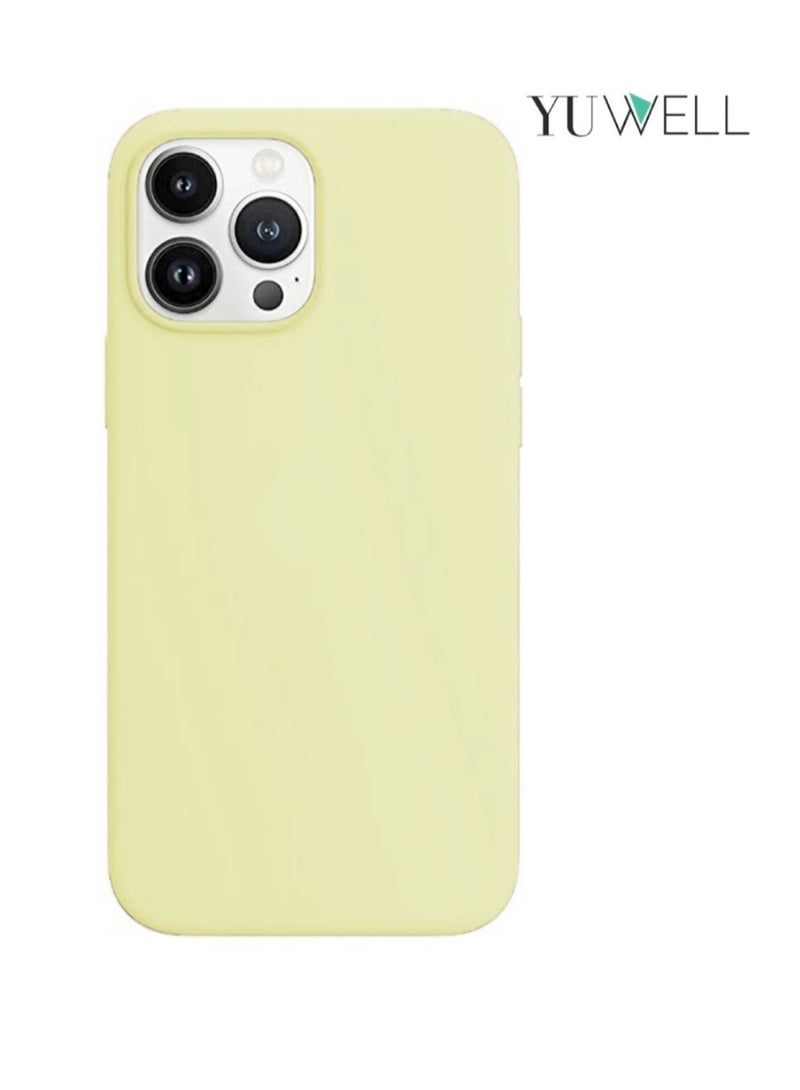 Yuwell iPhone 13 Pro Max Case Silicone Silicone Shockproof Protective Case Cover 6.7 Inch iPhone 13 Pro Max Silicone Case Beige 