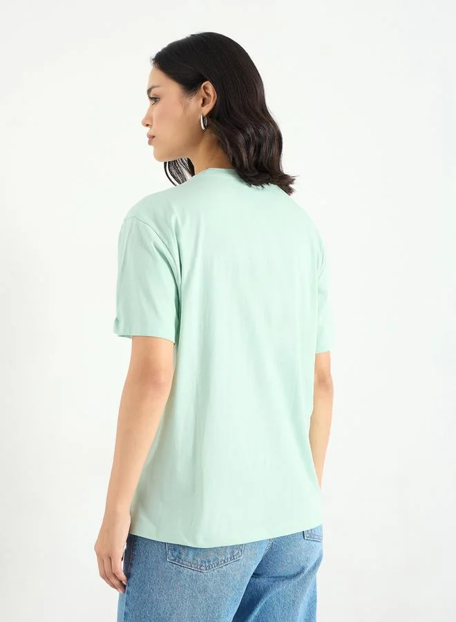 Styli Styli Slogan Print Regular Fit T-Shirt