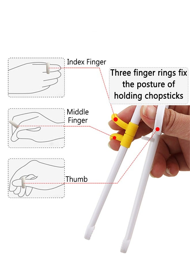Generic - Baby Training Chopsticks Set Chopstick Spoon Fork and Case Reusable Learning with Attachable Helper for Kids Beginners Right Handed Only - Image 1